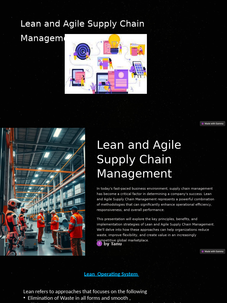 Lean and Agile Supply Chain Overview | PDF | Lean Manufacturing | Agile ...