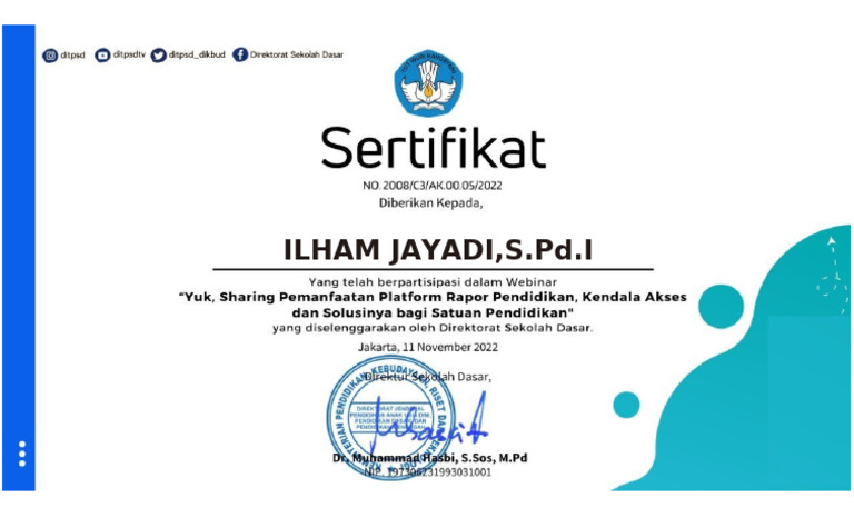E - Sertifikat Nov. 2022 | PDF