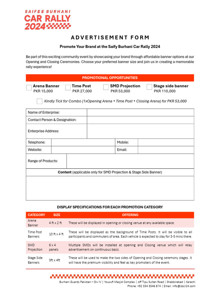 Editable Advertisement Form | PDF