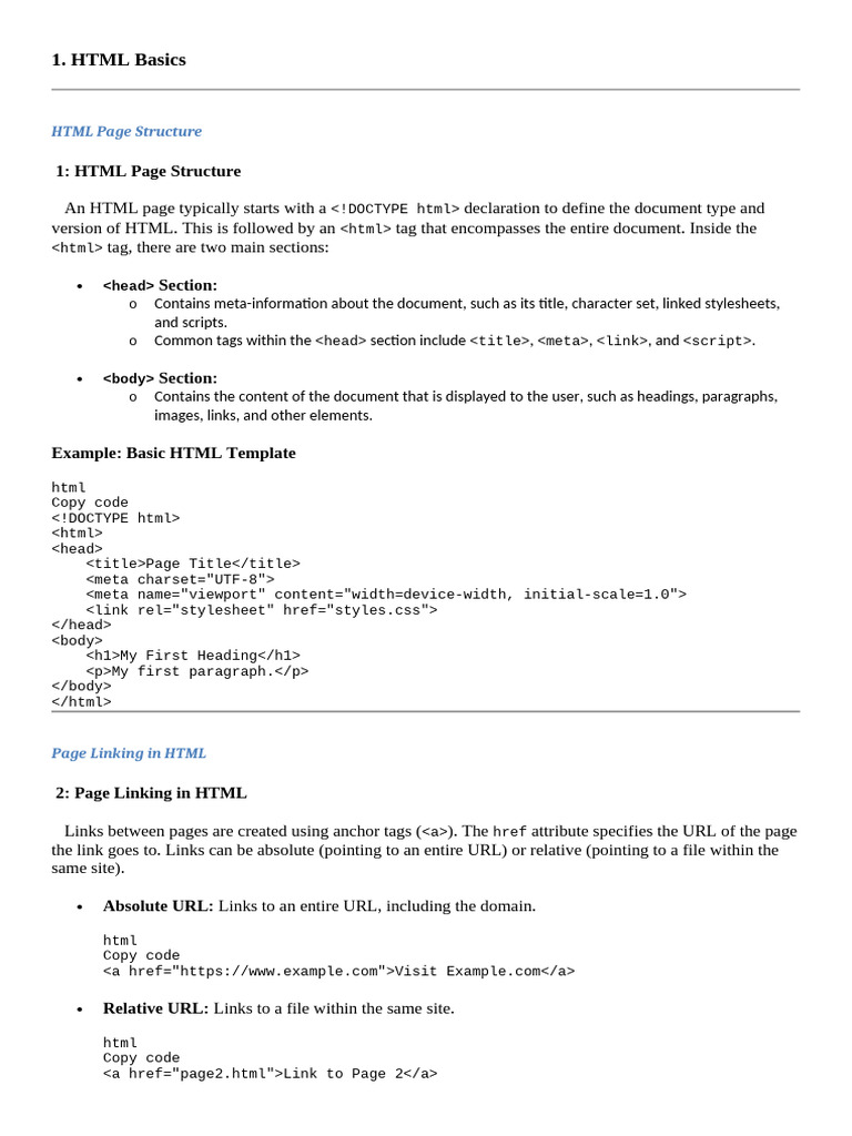 HTML and CSS Fundamentals Guide | PDF | Html | Software Development
