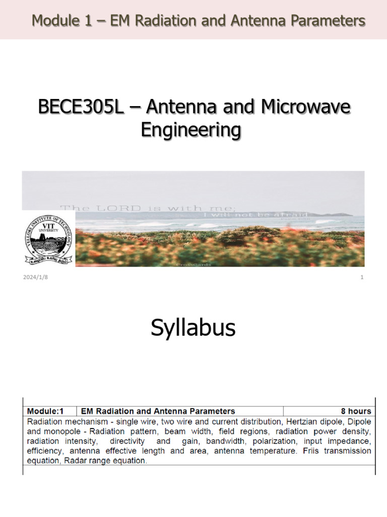 FALLSEM2025 26 VL BECE305L 00100 TH 2025-08-06 Module 1 Radiation ...