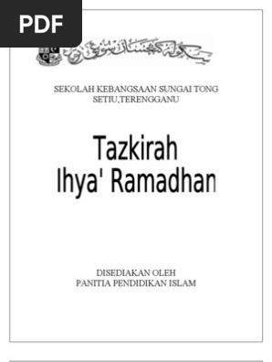 Tazkirah Ihya Ramadhan Pdf