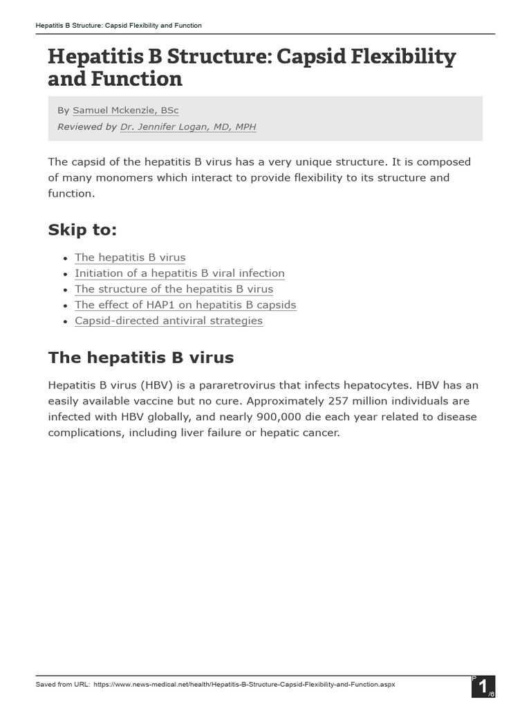 Hepatitis B Structure Capsid Flexibility and Function | PDF | Hepatitis ...