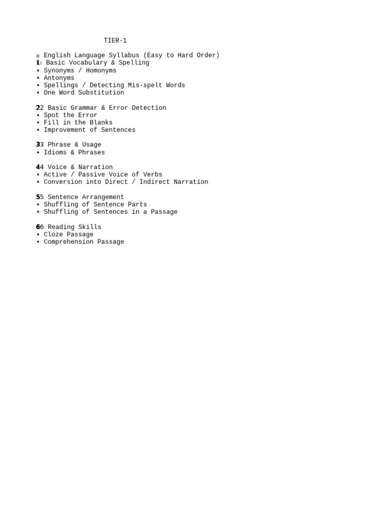 English Language Syllabus Overview | PDF