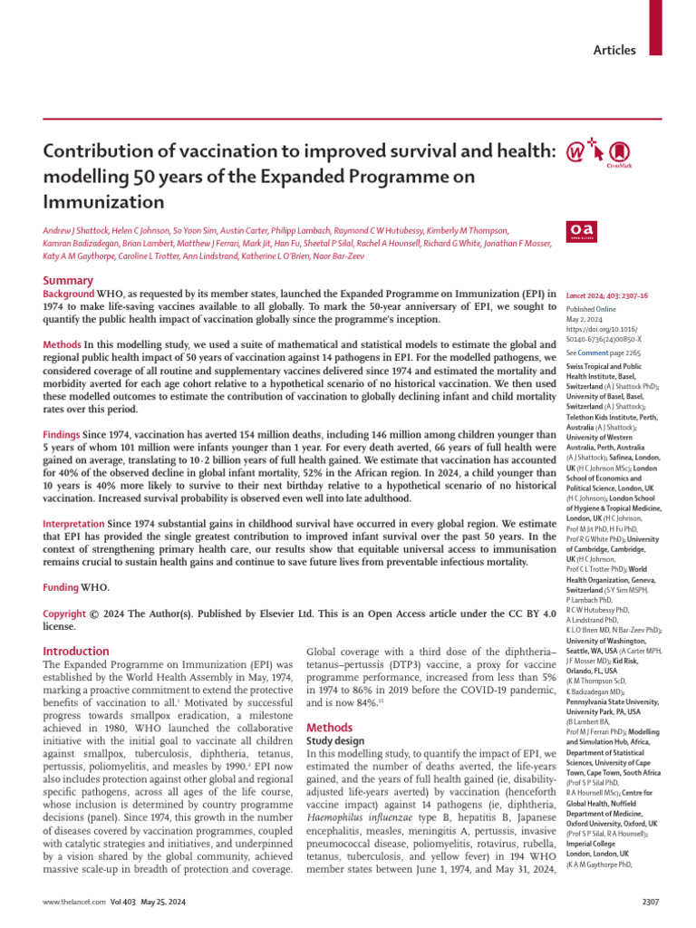 Vaccination's Impact on Global Health | PDF | Vaccines | Vaccination