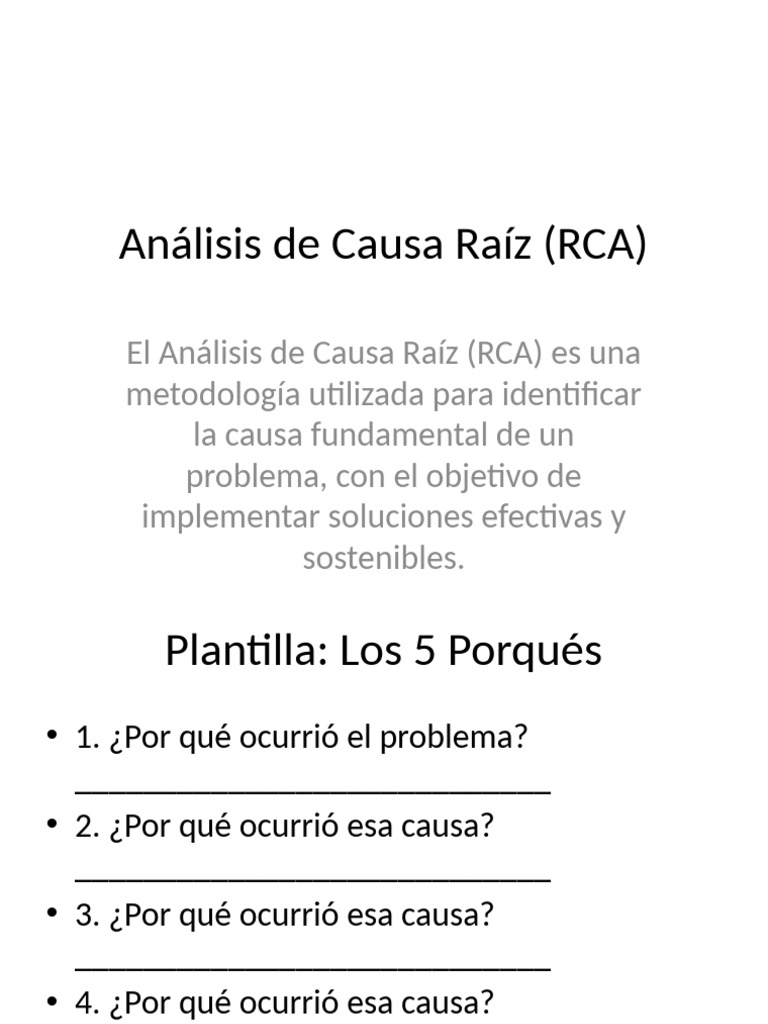 Plantillas para Análisis de Causa Raíz | PDF
