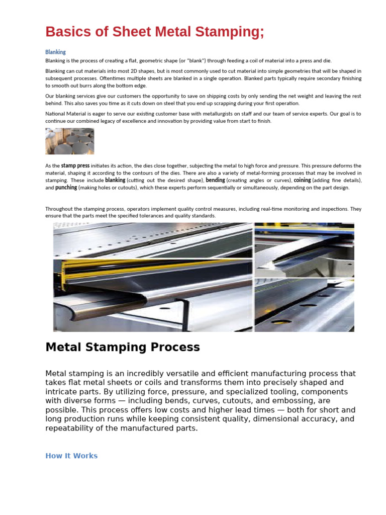 Overview of Sheet Metal Stamping Process | PDF | Sheet Metal | Machining