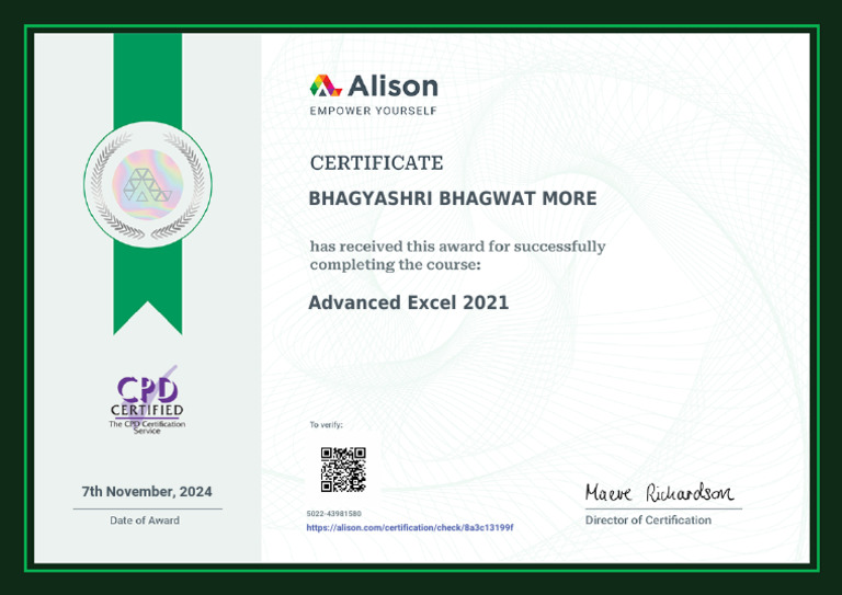 Advanced Excel 2021 Certificate Guide | PDF