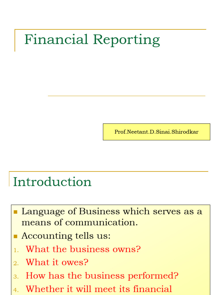 Understanding Financial Reporting Basics | PDF | Debits And Credits ...
