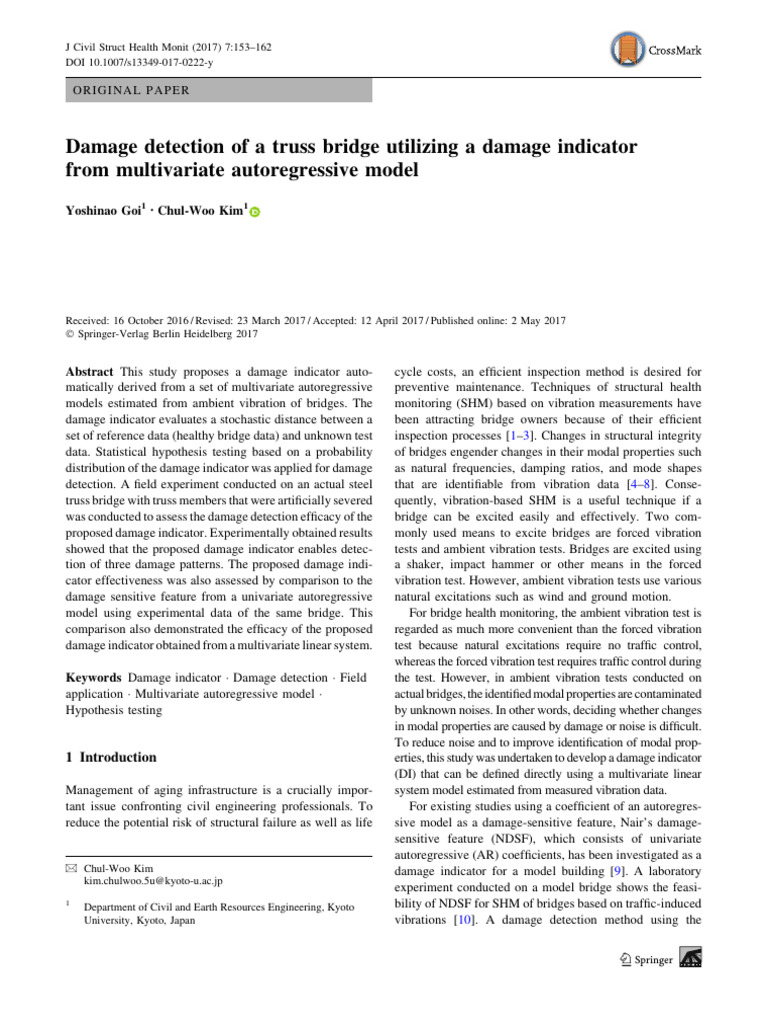 Truss Bridge Damage Detection Model | PDF | Principal Component ...