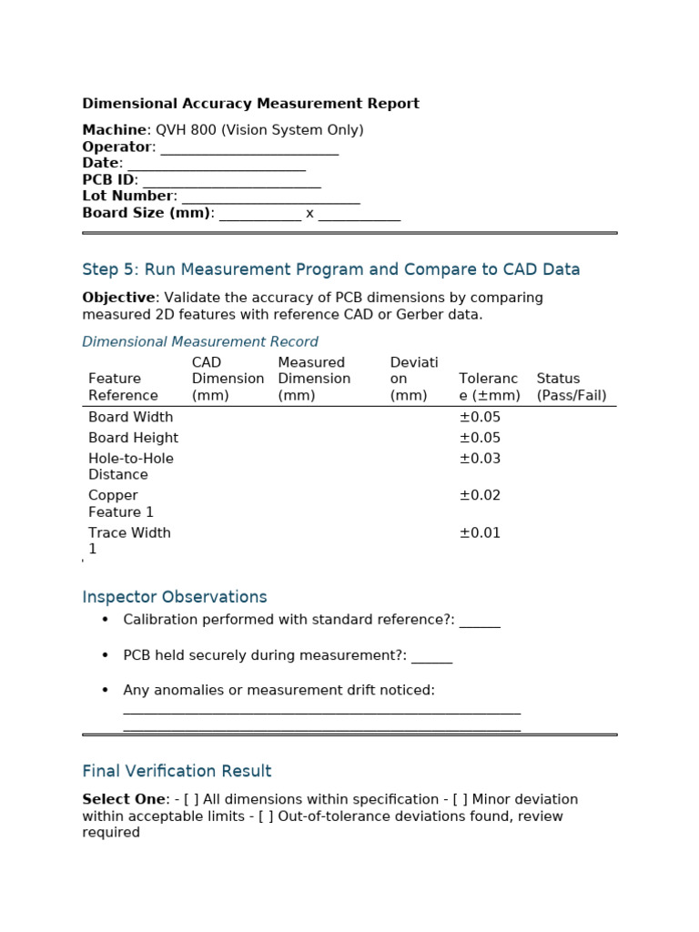 PCB Dimensional Accuracy Report | PDF