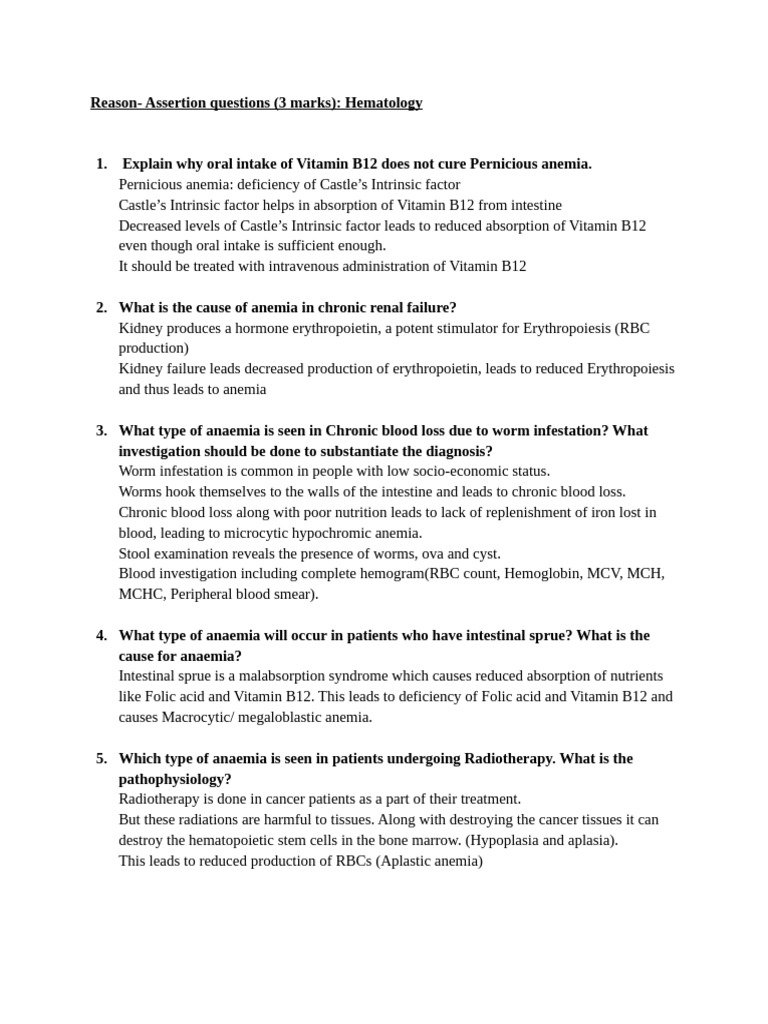 Hematology: Anemia Causes and Treatments | PDF | Anemia | Coagulation