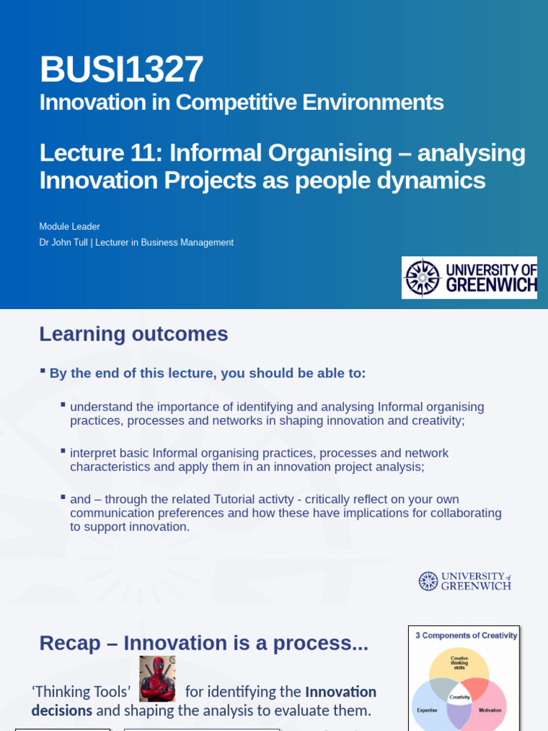 Analyzing Informal Organizing for Innovation | PDF | Social Network ...