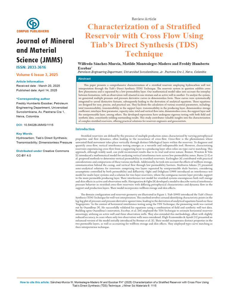 Vertical Interference Testing in Reservoirs | PDF | Equations ...