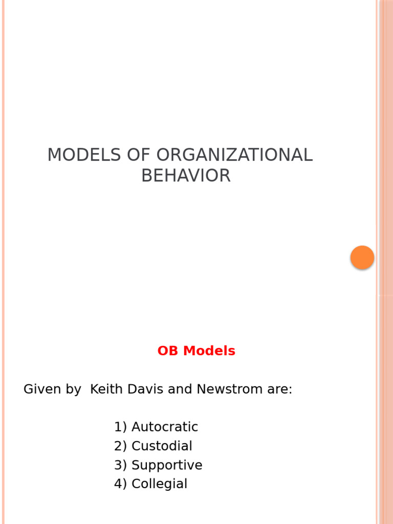 Organizational Behavior Models Overview | PDF | Employment | Employee ...