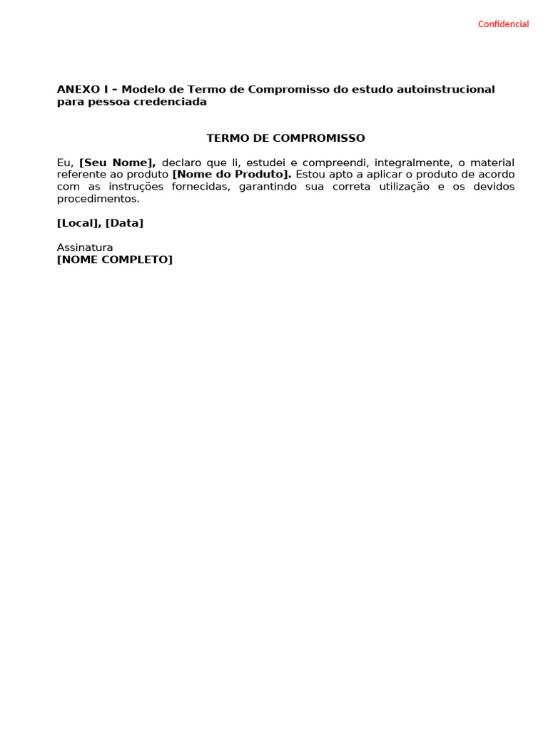 Modelo de Termo de Compromisso | PDF