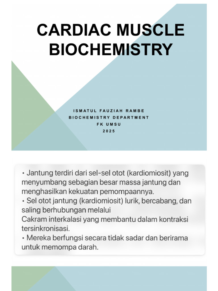 Cardiac Muscle Biochemistry 2025 | PDF