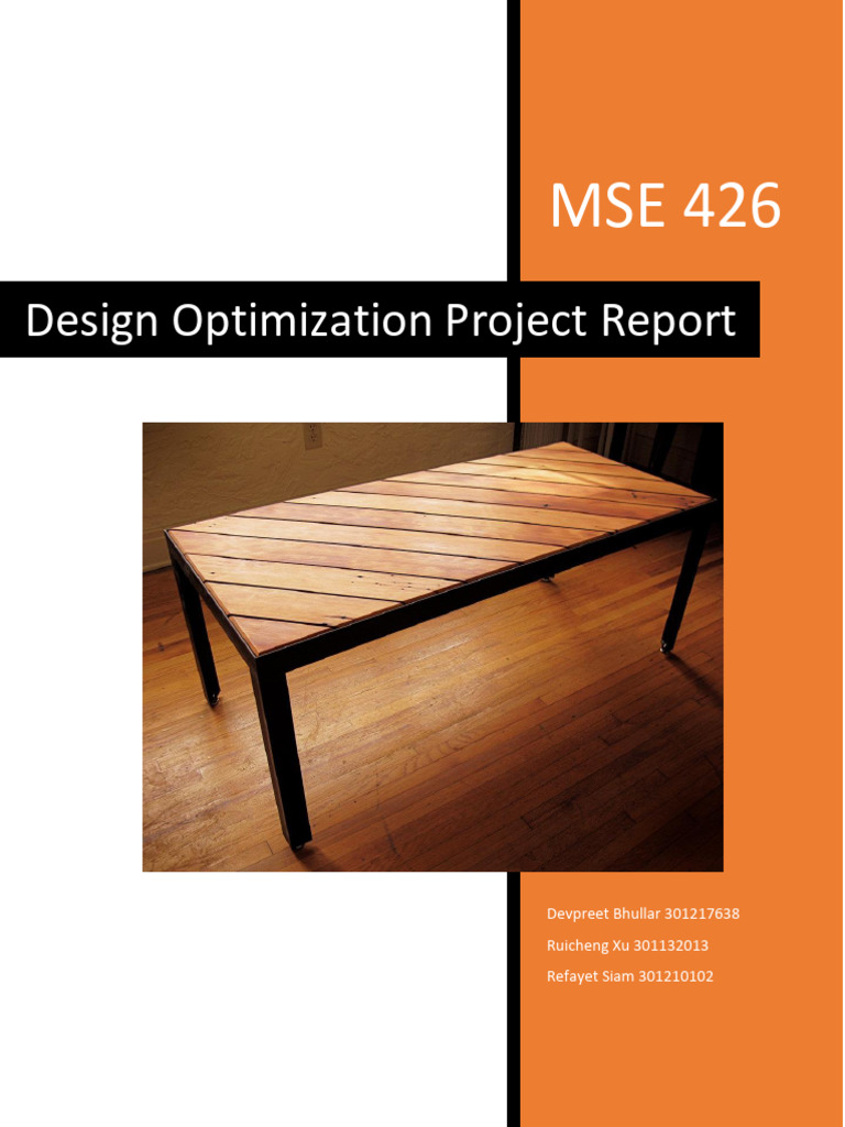 MSE 426 Design Optimization Report | PDF | Gear | Mathematical Optimization
