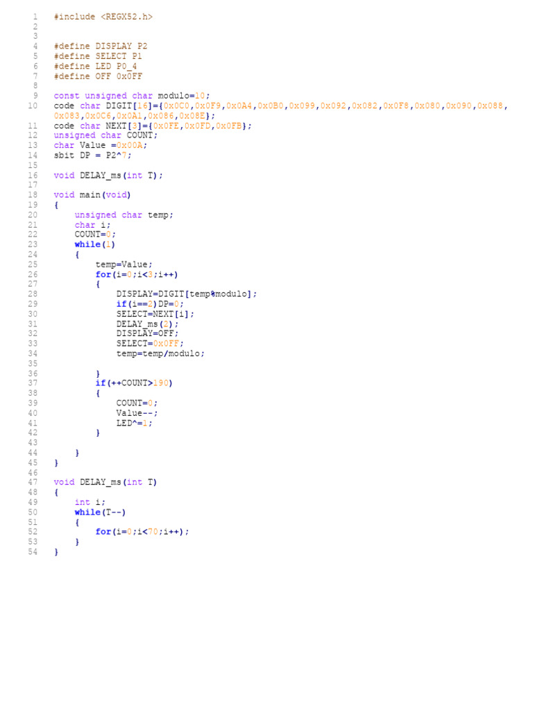 7-Segment Display Counter Code | PDF