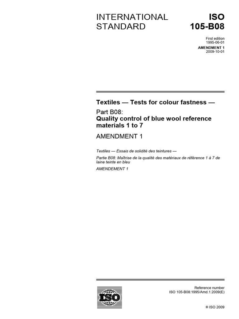 ISO 00105-B08-1995 Amd1-2009 | PDF | International Organization For ...