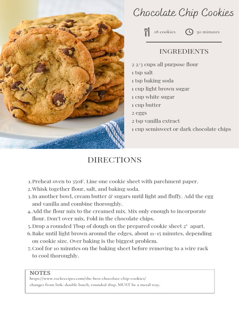 Chocolate Chip Cookies | PDF