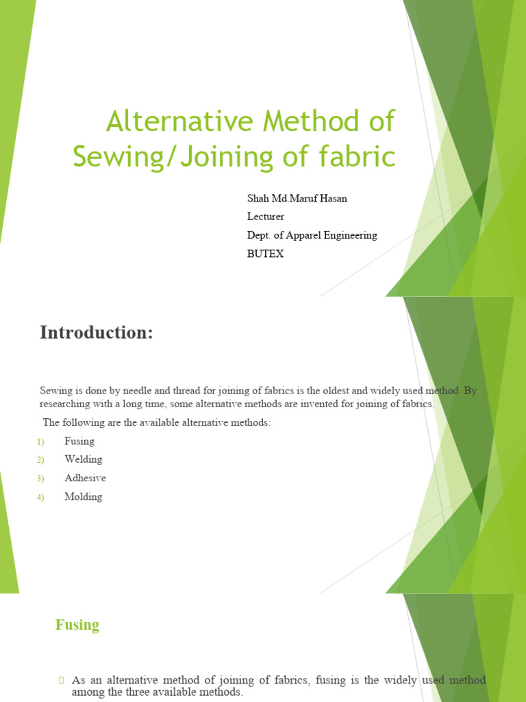 Alternative Fabric Joining Methods | PDF | Textiles | Sewing