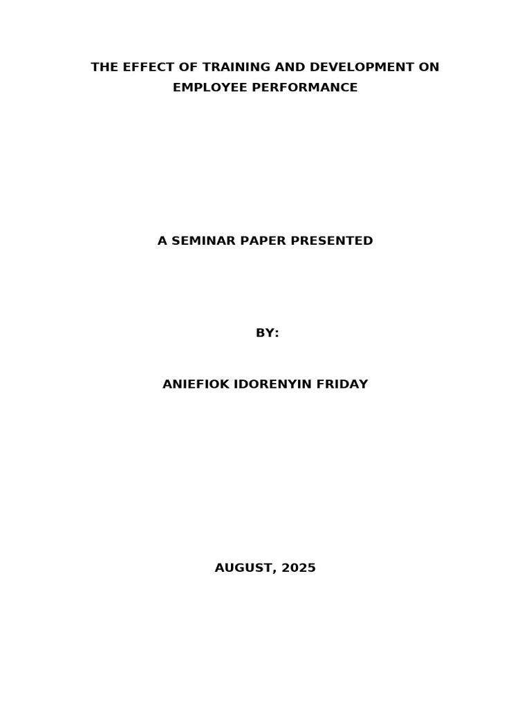 Impact of Training on Employee Performance | PDF | Employment | Human ...