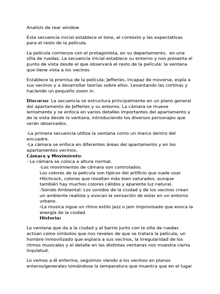 Análisis de la secuencia inicial de 