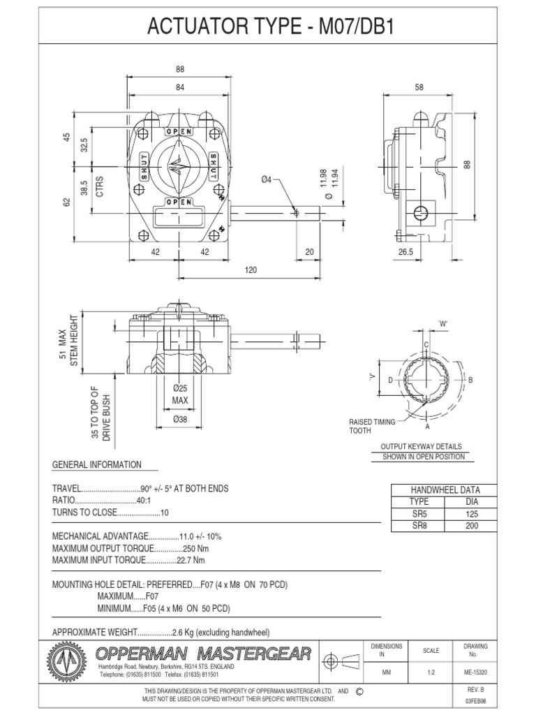 Actuator Type M07/DB1 Specifications | PDF | Mechanical Engineering ...