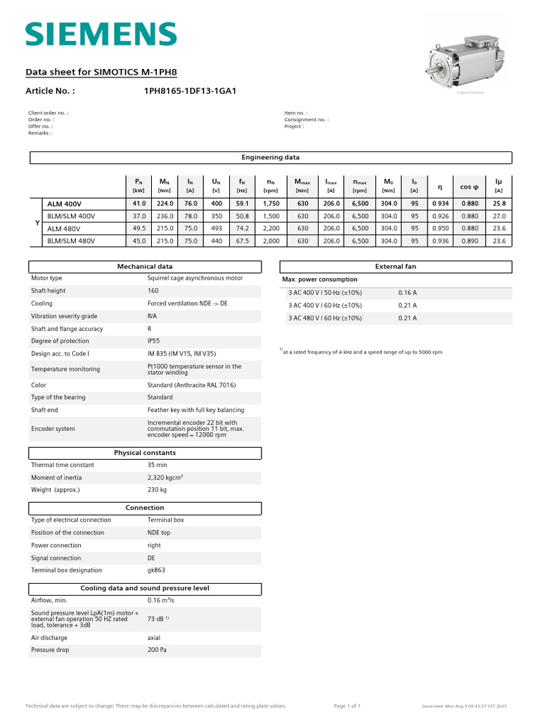 1PH8165 1DF13 1GA1 Datasheet en | PDF | Electrical Engineering ...