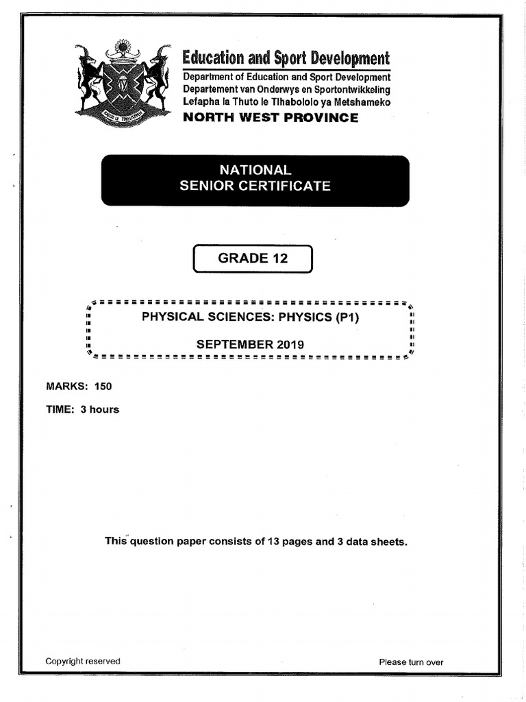 PHSC September 2019 QP 2 | PDF