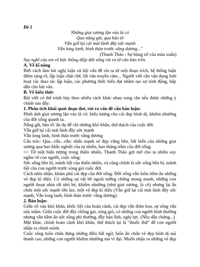Bo de Nghi Luan Xa Hoi Thi HSG Van 9 Chon Loc | PDF
