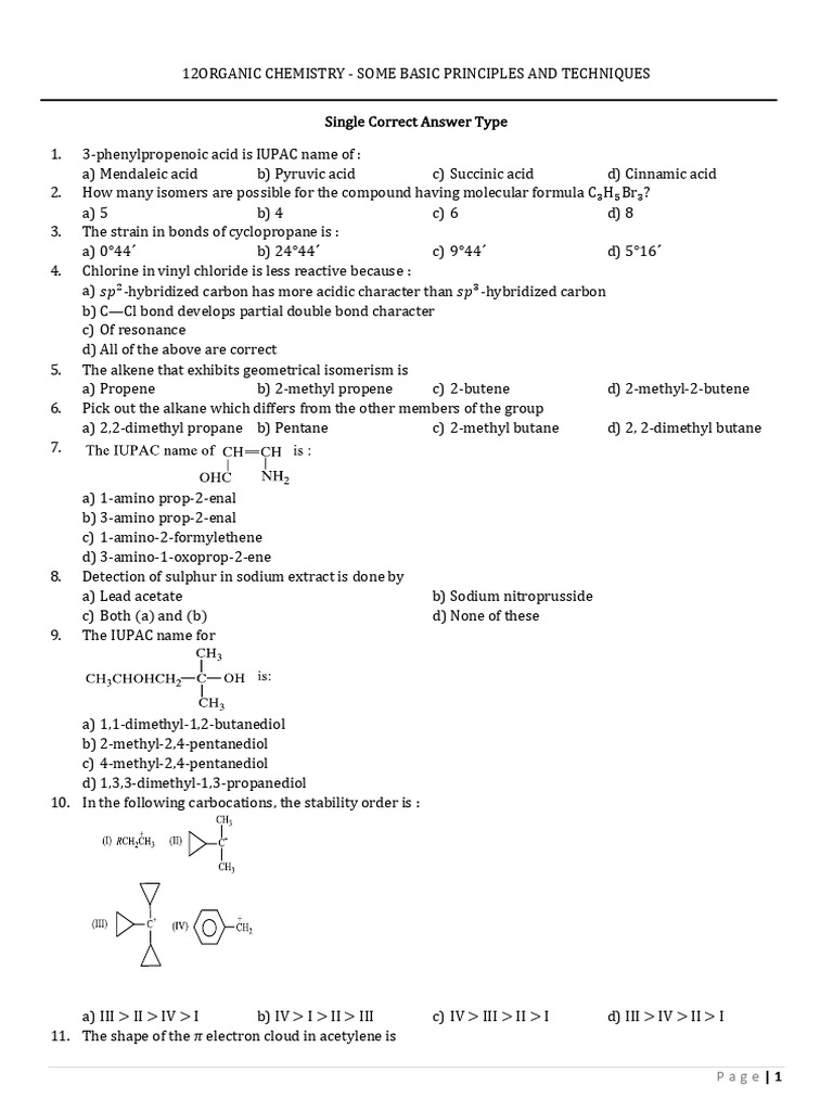 Isomerism and Organic Compound Structures | PDF | Isomer | Alkene