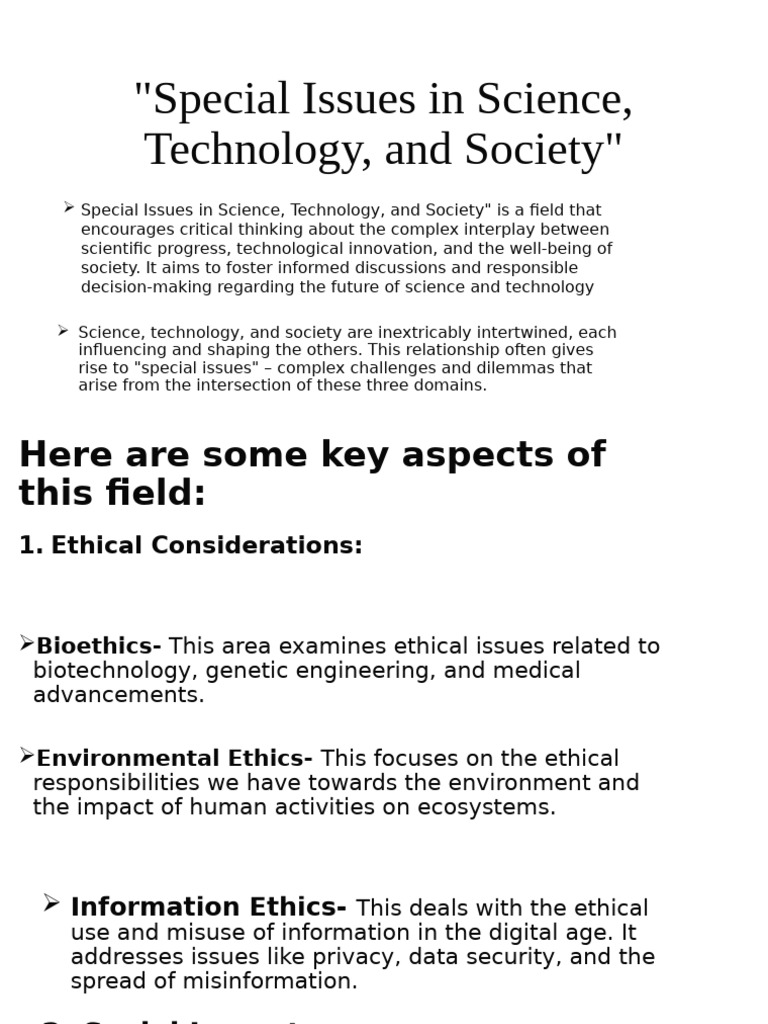 Special Issues in Science and Society | PDF | Nanotechnology ...