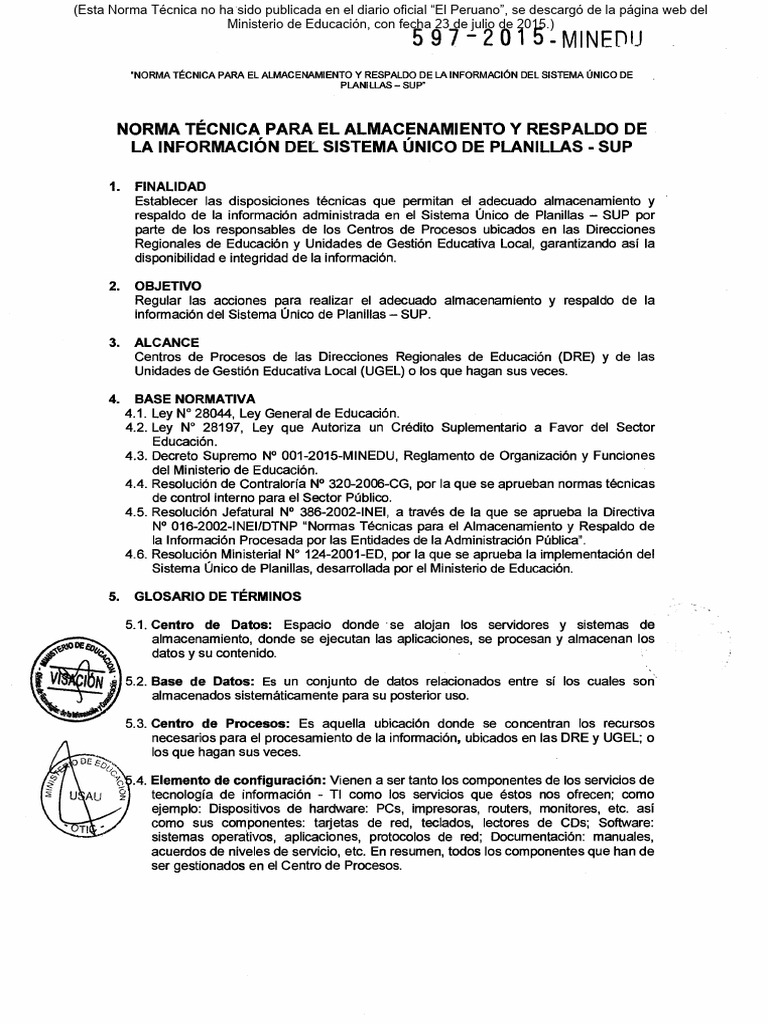 RSG 597 2015 Minedu | PDF
