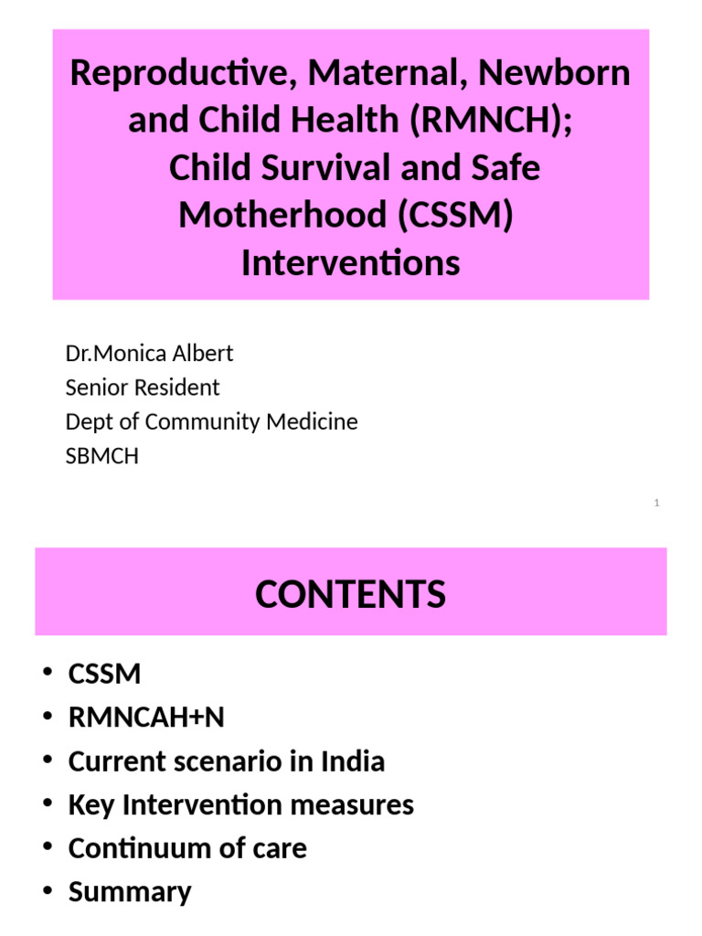 RMNCH and CSSM Program Overview | PDF | Maternal Death | Maternal Health