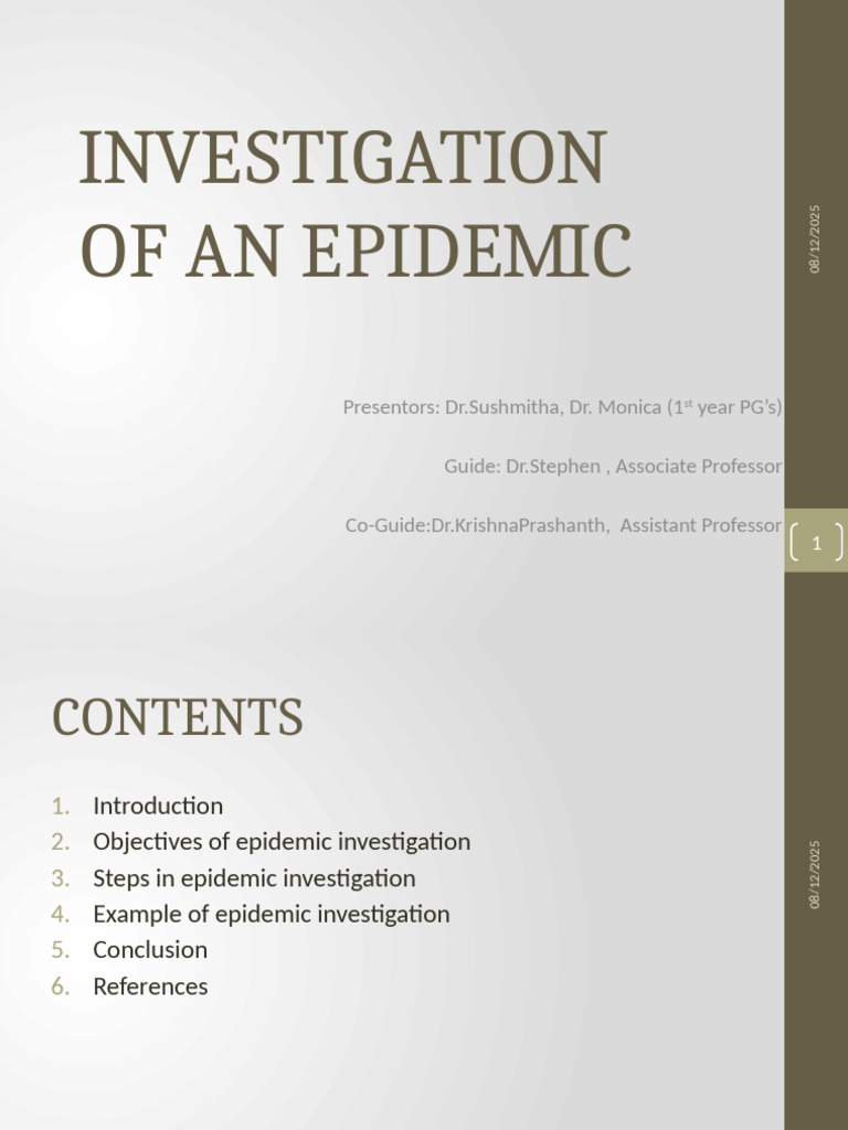 Epidemic Investigation Process Explained | PDF | Epidemics | Epidemiology