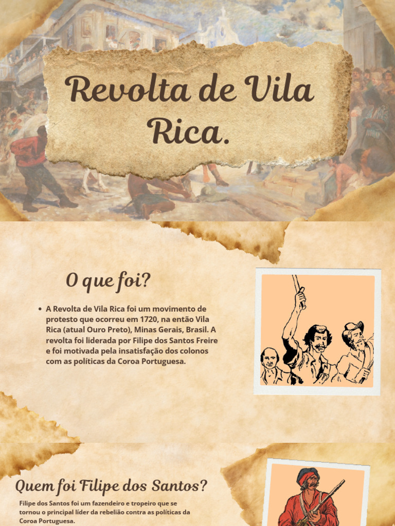 Revolta de Vila Rica: Filipe dos Santos | PDF | Impostos | Brasil