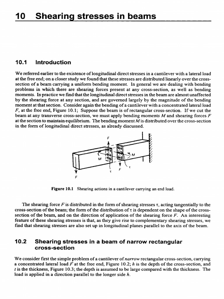 Shear Stress in Beams | PDF | Bending | Beam (Structure)