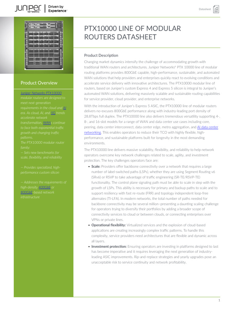 PTX10000 Modular Routers Overview | PDF | Computer Network | Networking