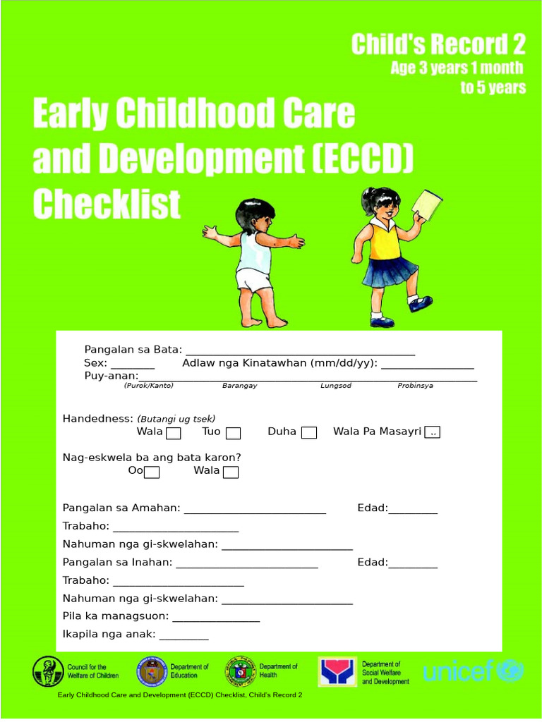 ECCD Checklist Bisaya | PDF