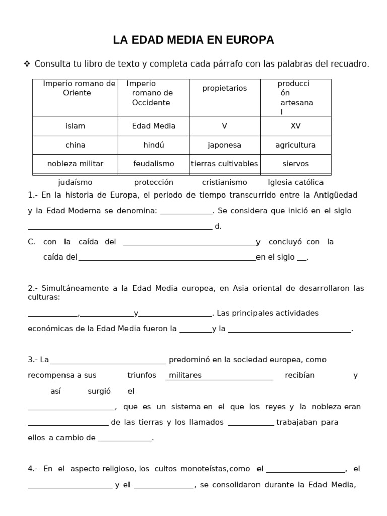 Historia de la Edad Media en Europa | PDF | Edades medias | imperio ...