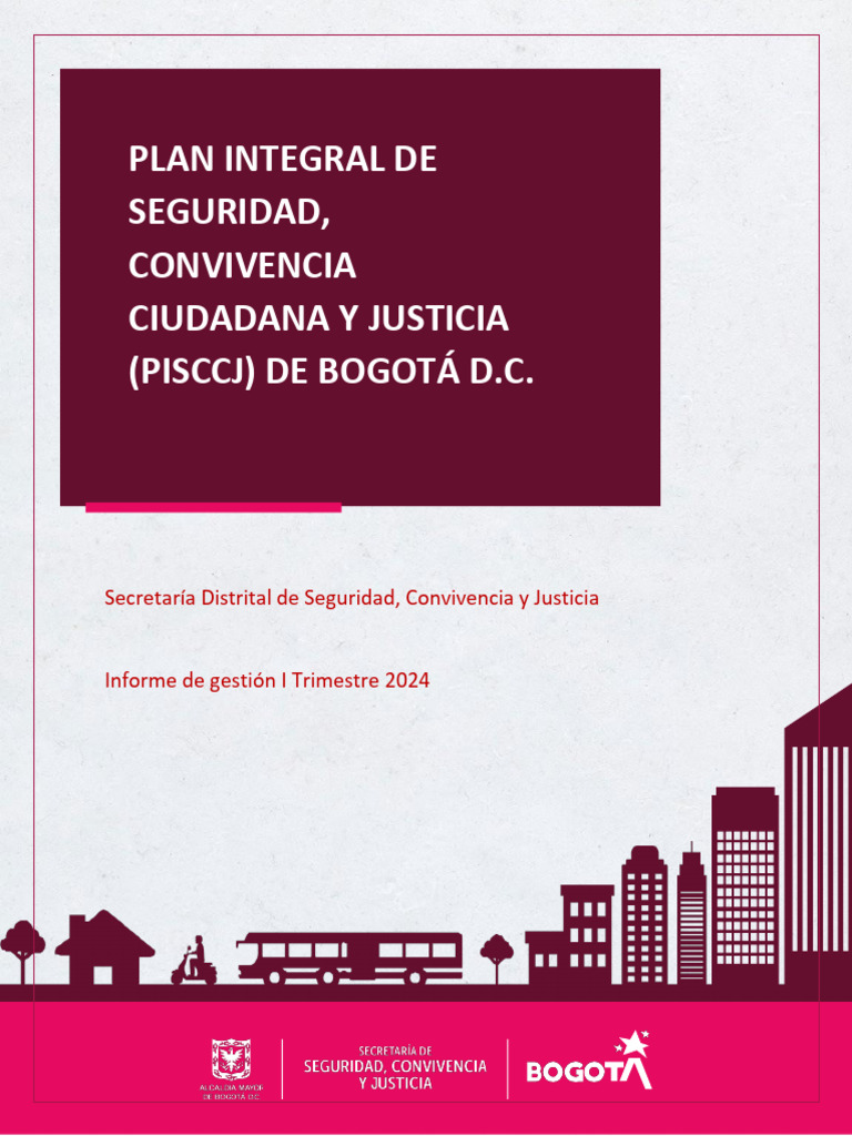 Informe Trimestral PISCCJ Bogotá 2024 | PDF | Porcentaje | Bogotá