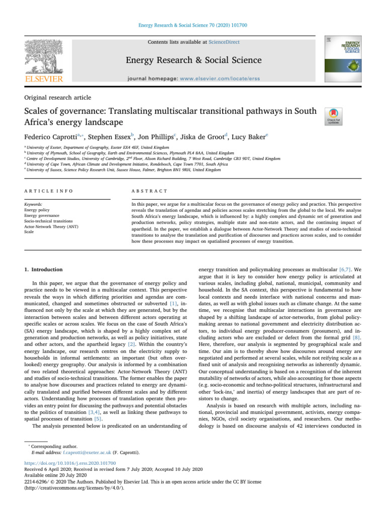 Caprotti 2020 Scales of Governance - Translating Multiscalar ...