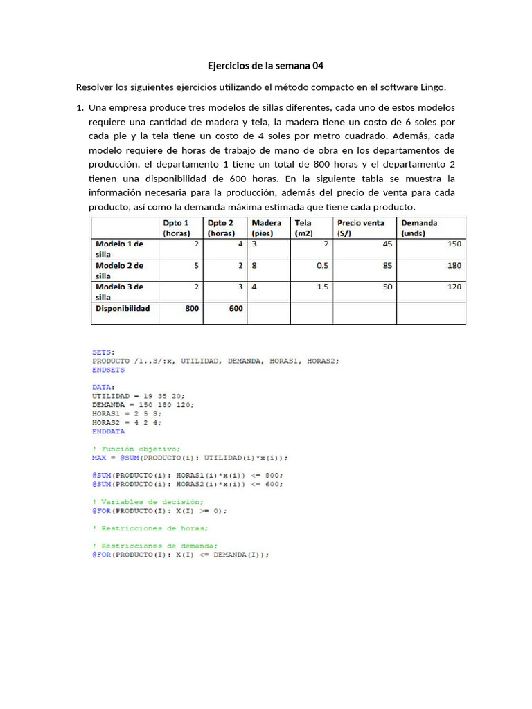 Ejercicios de La Semana 04 | PDF