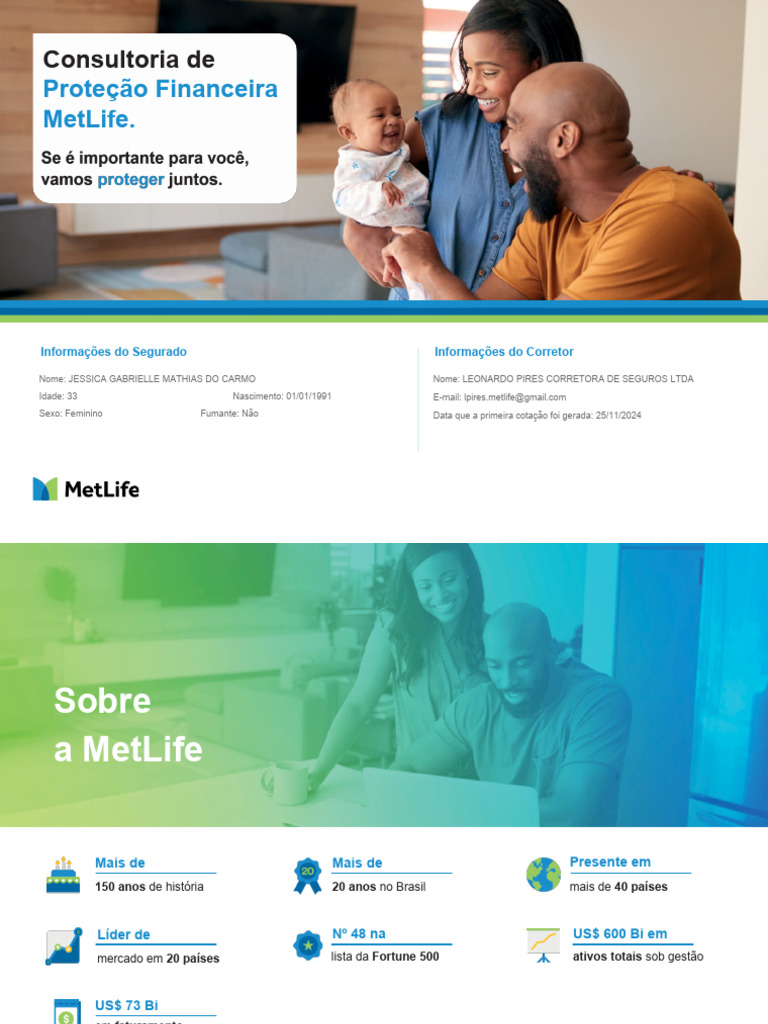 Simulação de Seguro de Vida MetLife | PDF | Seguro | Macroeconomia