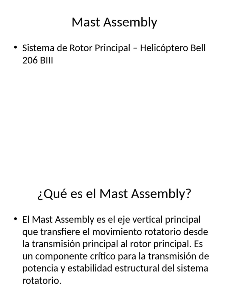 Mast Assembly del Helicóptero Bell 206 BIII | PDF