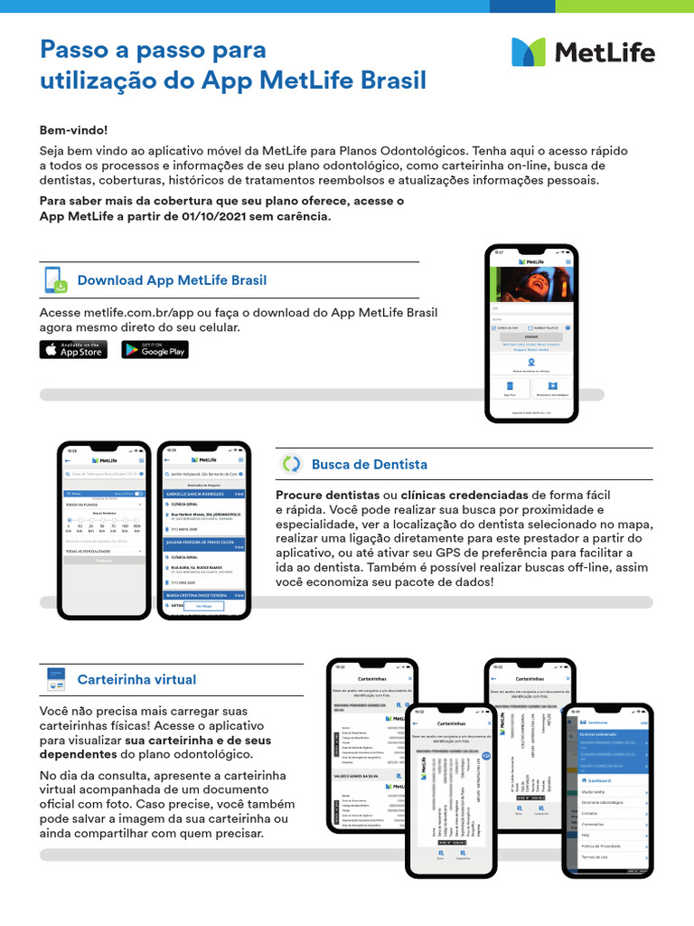 Guia do App MetLife Brasil Odontologia | PDF | Aplicativo para celular ...