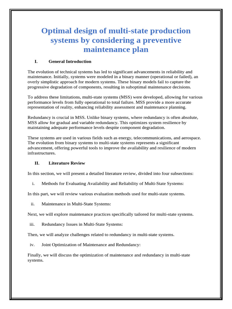 Multi-State Production Systems Optimization | PDF | Reliability ...