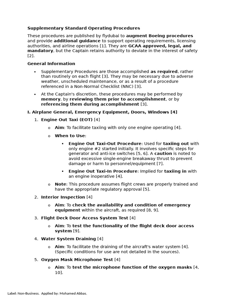 Flydubai Supplementary SOPs Overview | PDF | Aviation | Aircraft